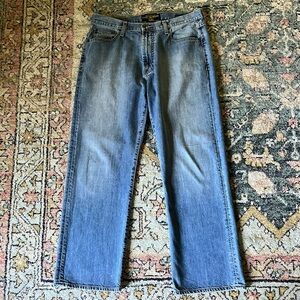 Lucky Brand 181 Relaxed Straight Light Wash Denim Jeans 7M11087 Sz 34 x 30